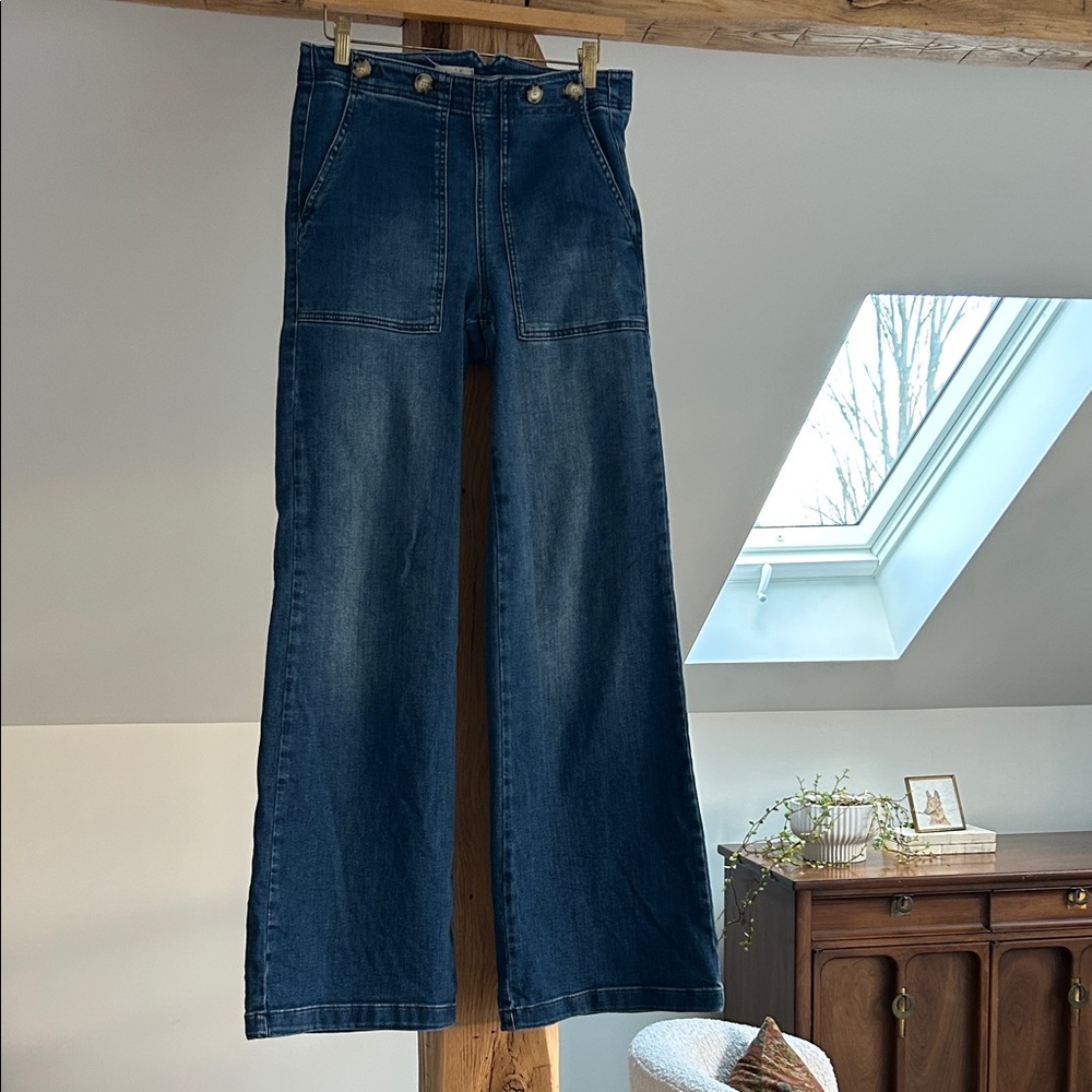 Anthropologie Pilcro Women’s Dark Blue Flare Jeans Size 26